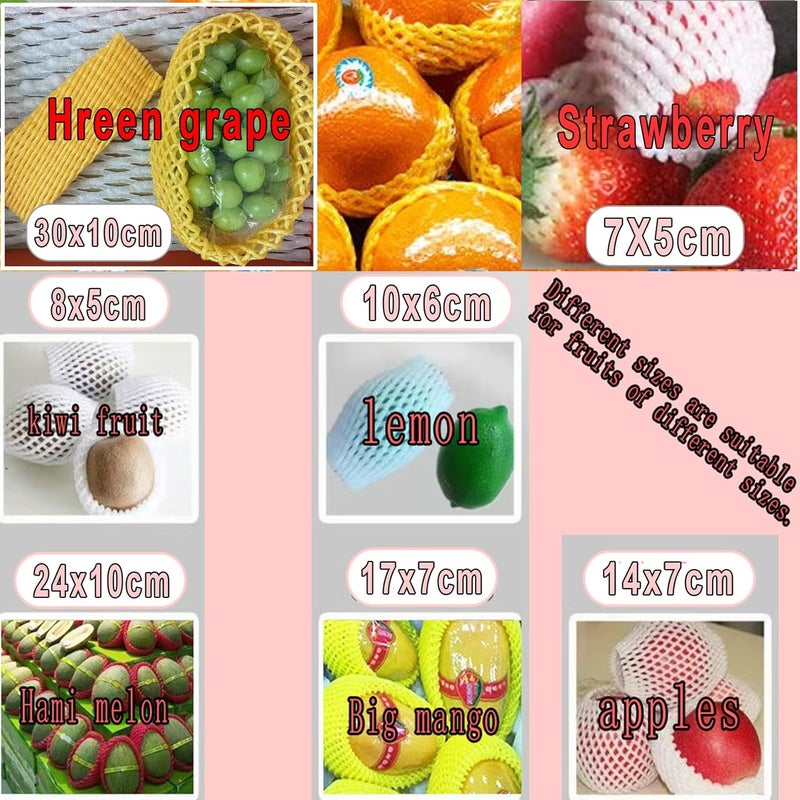 HanyHere 50 Pieces Fruit Protection Bags Foam Mesh Keep Safe Mesh Sleeves for Large Supermarkets, Fruit Shops (Red-14x6cm) - Image 5
